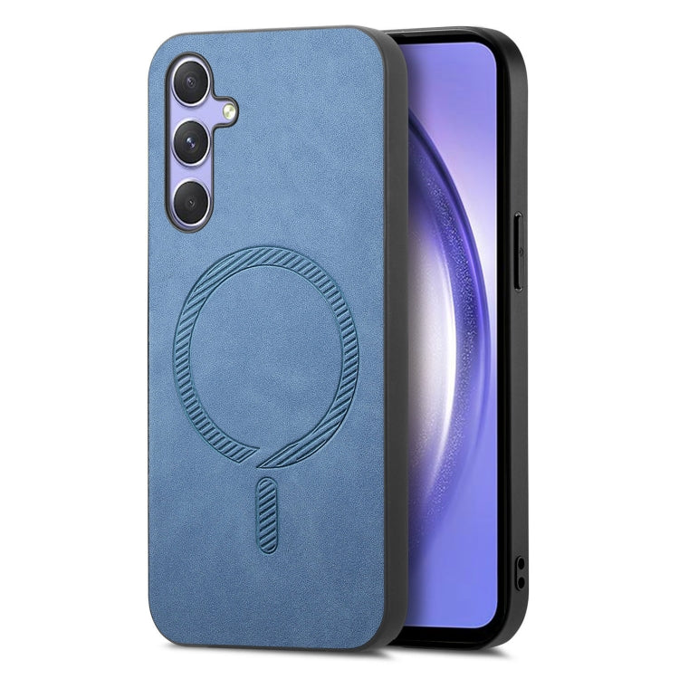 Solid Color Retro Magsafe PU Back Cover Phone Case, Compatible with Samsung Galaxy A54 5G