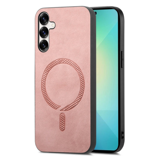 Solid Color Retro Magsafe PU Back Cover Phone Case, Compatible with Samsung Galaxy S25+ 5G
