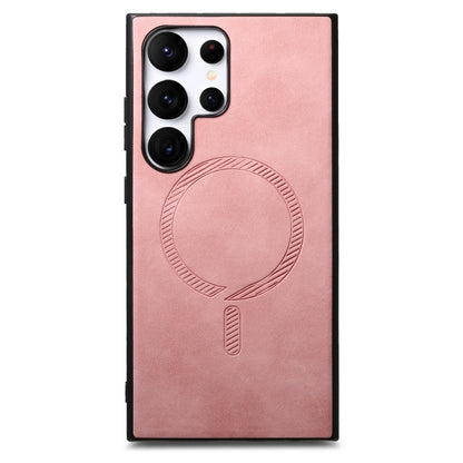 Solid Color Retro Magsafe PU Back Cover Phone Case, Compatible with Samsung Galaxy S25+ 5G