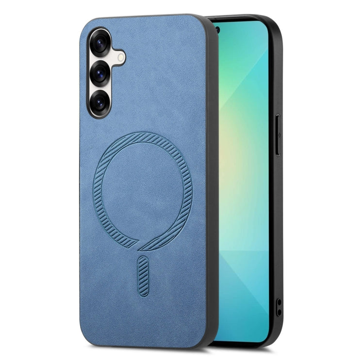 Solid Color Retro Magsafe PU Back Cover Phone Case, Compatible with Samsung Galaxy S25+ 5G
