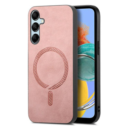 Solid Color Retro Magsafe PU Back Cover Phone Case, Compatible with Samsung Galaxy M14 5G