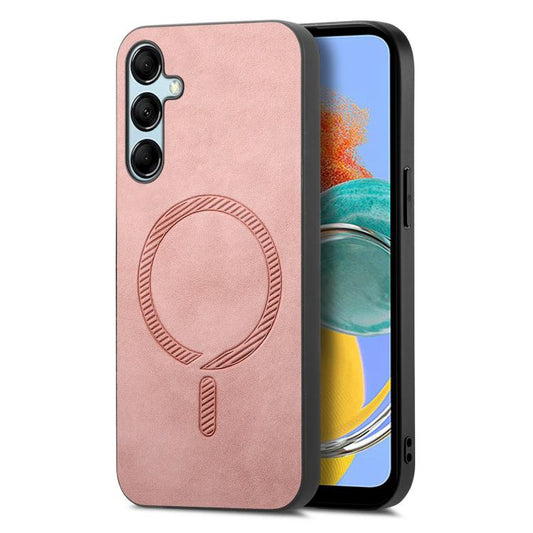 Solid Color Retro Magsafe PU Back Cover Phone Case, Compatible with Samsung Galaxy M14 5G