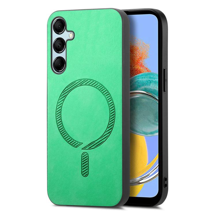 Solid Color Retro Magsafe PU Back Cover Phone Case, Compatible with Samsung Galaxy M14 5G