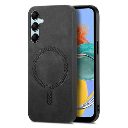 Solid Color Retro Magsafe PU Back Cover Phone Case, Compatible with Samsung Galaxy M14 5G