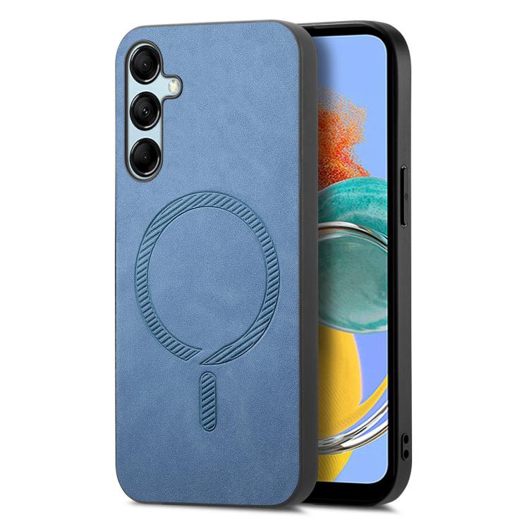 Solid Color Retro Magsafe PU Back Cover Phone Case, Compatible with Samsung Galaxy M14 5G