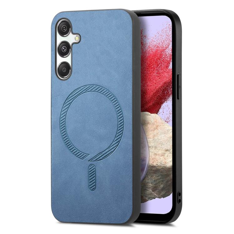 Solid Color Retro Magsafe PU Back Cover Phone Case, Compatible with Samsung Galaxy M34 / F34 5G