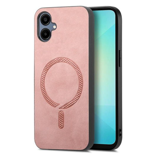 Solid Color Retro Magsafe PU Back Cover Phone Case, Compatible with Samsung Galaxy A06 4G