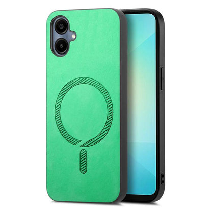 Solid Color Retro Magsafe PU Back Cover Phone Case, Compatible with Samsung Galaxy A06 4G