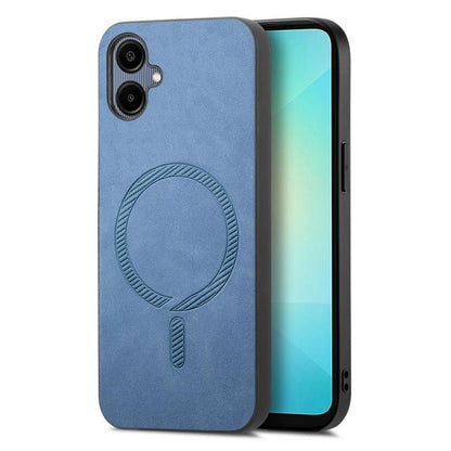 Solid Color Retro Magsafe PU Back Cover Phone Case, Compatible with Samsung Galaxy A06 4G
