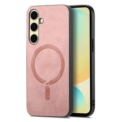 Solid Color Retro Magsafe PU Back Cover Phone Case, Compatible with Samsung Galaxy A56 5G