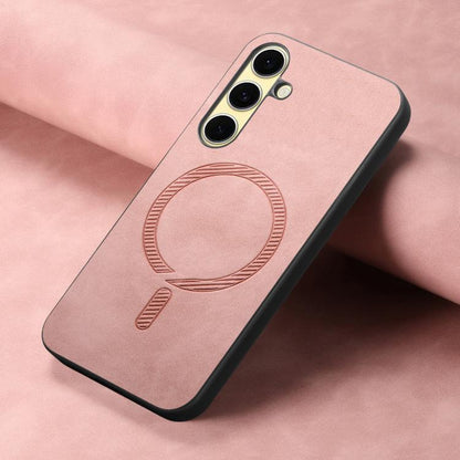 Solid Color Retro Magsafe PU Back Cover Phone Case, Compatible with Samsung Galaxy A56 5G