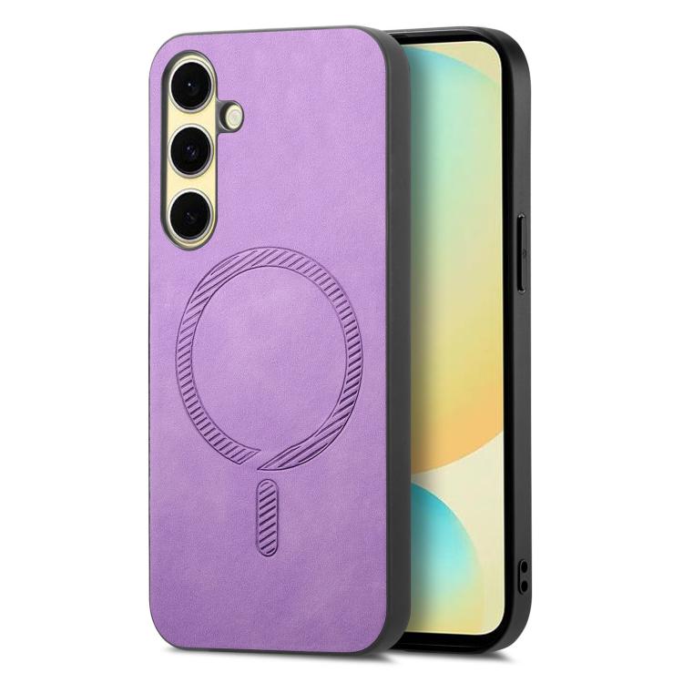 Solid Color Retro Magsafe PU Back Cover Phone Case, Compatible with Samsung Galaxy A56 5G