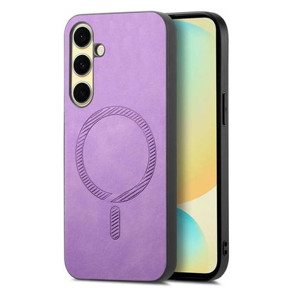 Solid Color Retro Magsafe PU Back Cover Phone Case, Compatible with Samsung Galaxy A56 5G