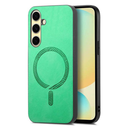 Solid Color Retro Magsafe PU Back Cover Phone Case, Compatible with Samsung Galaxy A56 5G