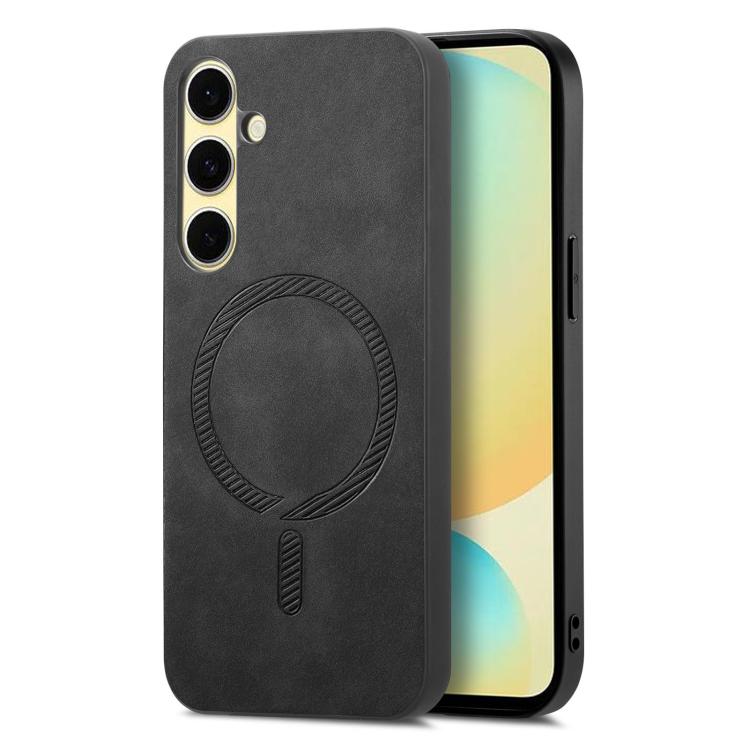Solid Color Retro Magsafe PU Back Cover Phone Case, Compatible with Samsung Galaxy A56 5G