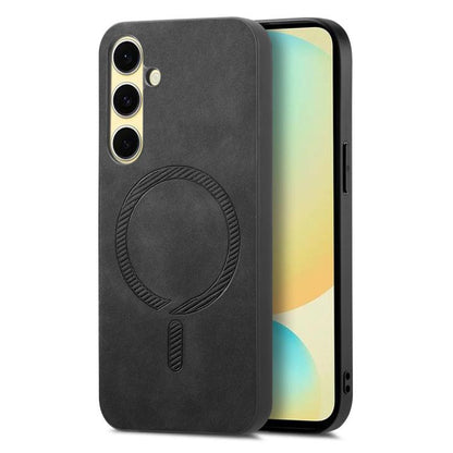 Solid Color Retro Magsafe PU Back Cover Phone Case, Compatible with Samsung Galaxy A56 5G