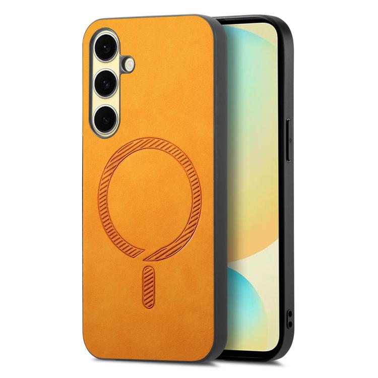 Solid Color Retro Magsafe PU Back Cover Phone Case, Compatible with Samsung Galaxy A56 5G