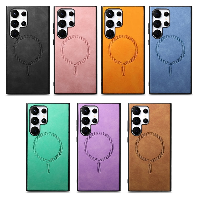 Solid Color Retro Magsafe PU Back Cover Phone Case, Compatible with Samsung Galaxy M14 5G