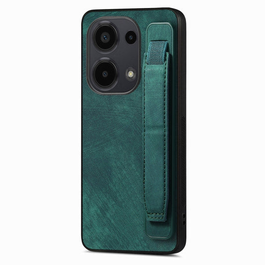Retro Wristband Holder Leather Back Phone Case, Compatible with Xiaomi Redmi Note 13 Pro 4G