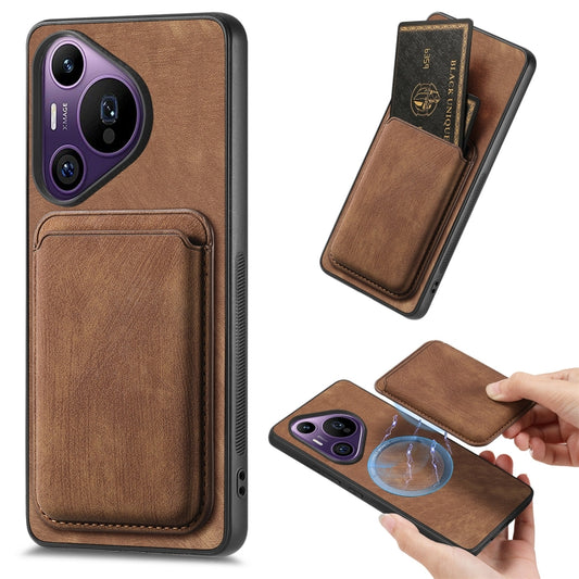 Retro Leather Card Bag Magnetic Phone Case, Compatible with Huawei Pura 70 Pro+