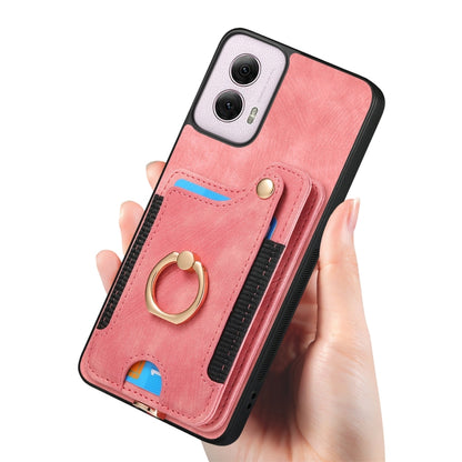 Retro Skin-feel Ring Multi-card RFID Wallet Phone Case