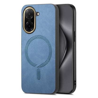 Solid Color Retro Magsafe PU Back Cover Phone Case