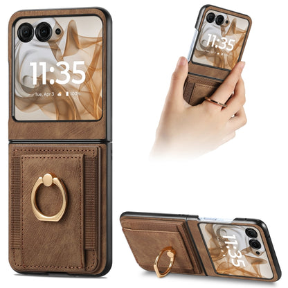 Retro Skin-feel Ring Card Bag Phone Case