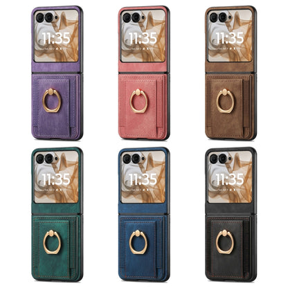 Retro Skin-feel Ring Card Bag Phone Case