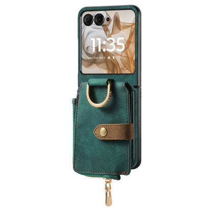 Retro Ring Vertical Zipper Wallet Phone Case