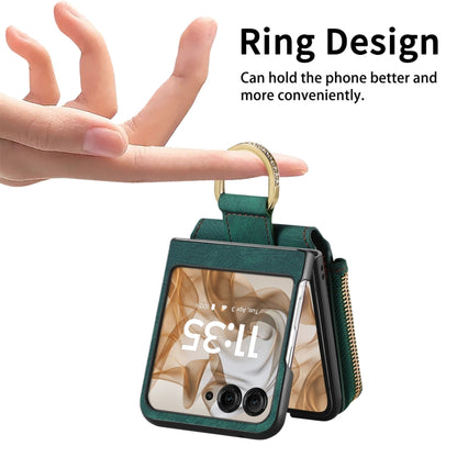 Retro Ring Vertical Zipper Wallet Phone Case
