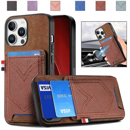 Denim Texture Leather Skin Phone Case with Card Slot, Compatible with iPhone 16 Pro