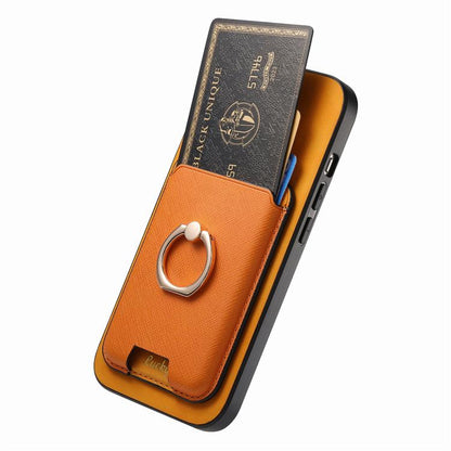 Retro Cross Leather Card Bag MagSafe Phone Case