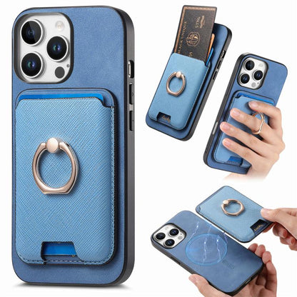 Retro Cross Leather Card Bag MagSafe Phone Case