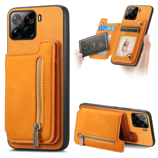 Retro MagSafe Zipper Wallet Card Bag Back Phone Case