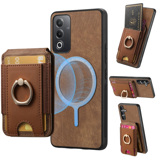 Retro Splitable Magnetic Stand Card Bag Leather Phone Case, Compatible with OPPO A53 / A53s