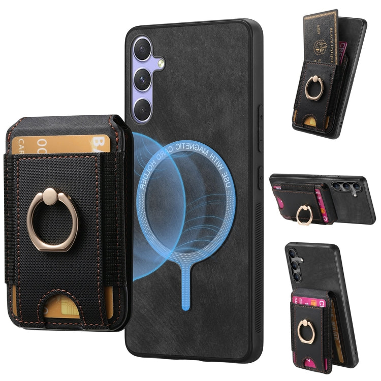 Retro Splitable Magnetic Stand Card Bag Leather Phone Case, For Samsung Galaxy S25 5G
