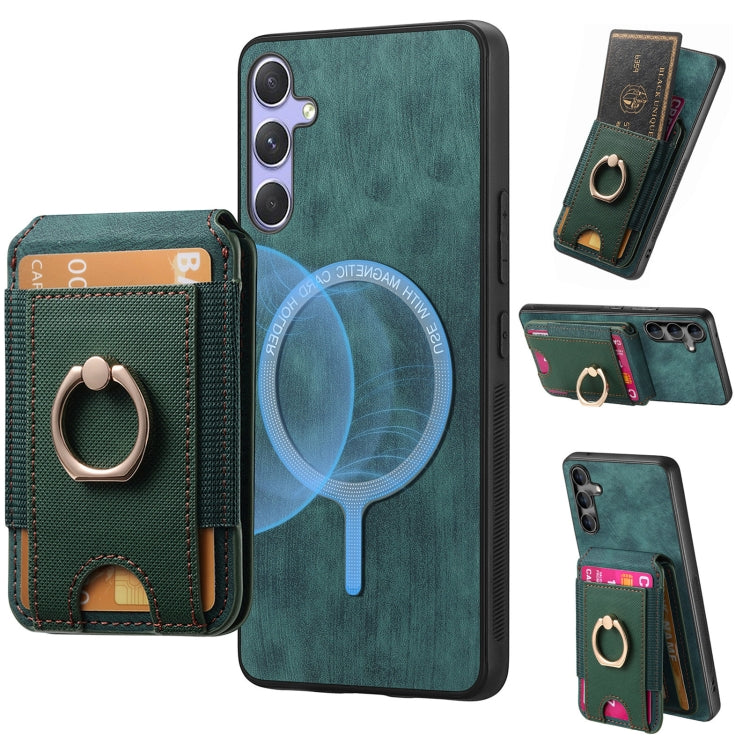 Retro Splitable Magnetic Stand Card Bag Leather Phone Case, For Samsung Galaxy S25 5G