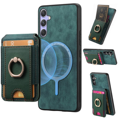 Retro Splitable Magnetic Stand Card Bag Leather Phone Case, For Samsung Galaxy S25 5G