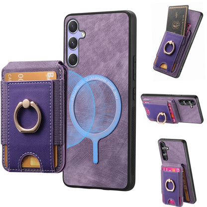 Retro Splitable Magnetic Stand Card Bag Leather Phone Case, For Samsung Galaxy S25 5G