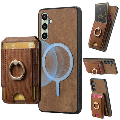 Retro Splitable Magnetic Stand Card Bag Leather Phone Case, For Samsung Galaxy A56 5G