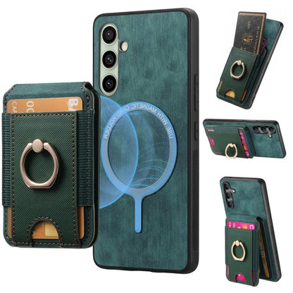 Retro Splitable Magnetic Stand Card Bag Leather Phone Case, For Samsung Galaxy A56 5G