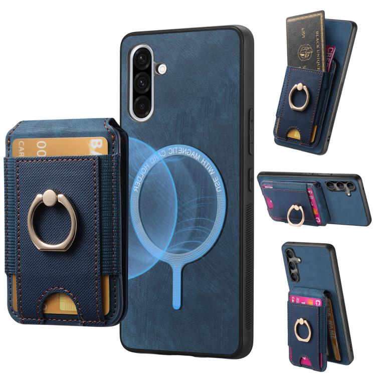 Retro Splitable Magnetic Stand Card Bag Leather Phone Case, For Samsung Galaxy A36