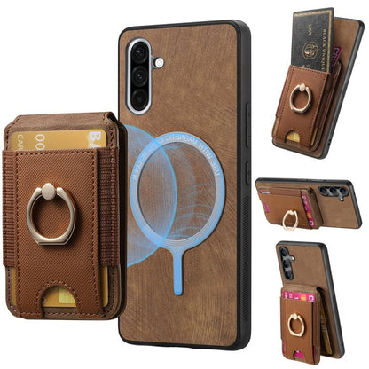 Retro Splitable Magnetic Stand Card Bag Leather Phone Case, For Samsung Galaxy A36