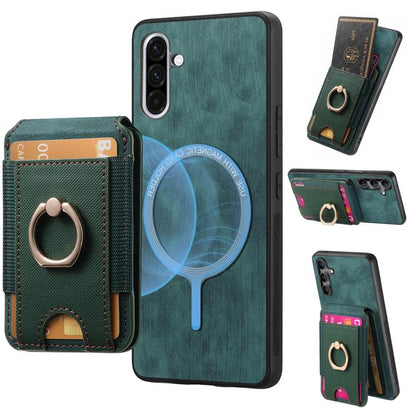 Retro Splitable Magnetic Stand Card Bag Leather Phone Case, For Samsung Galaxy A36