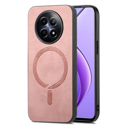 Retro MagSafe Magnetic PU Back Cover Phone Case, Compatible with Realme 12 5G