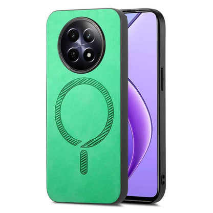 Retro MagSafe Magnetic PU Back Cover Phone Case, Compatible with Realme 12 5G