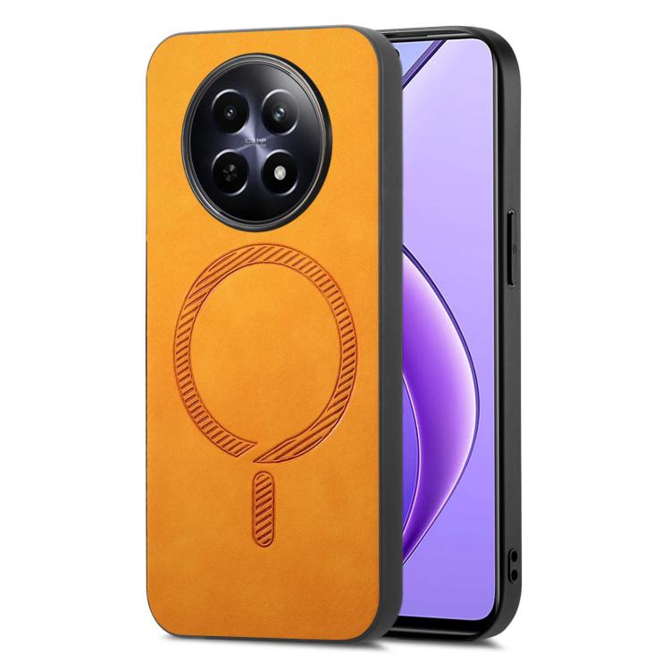 Retro MagSafe Magnetic PU Back Cover Phone Case, Compatible with Realme 12 5G