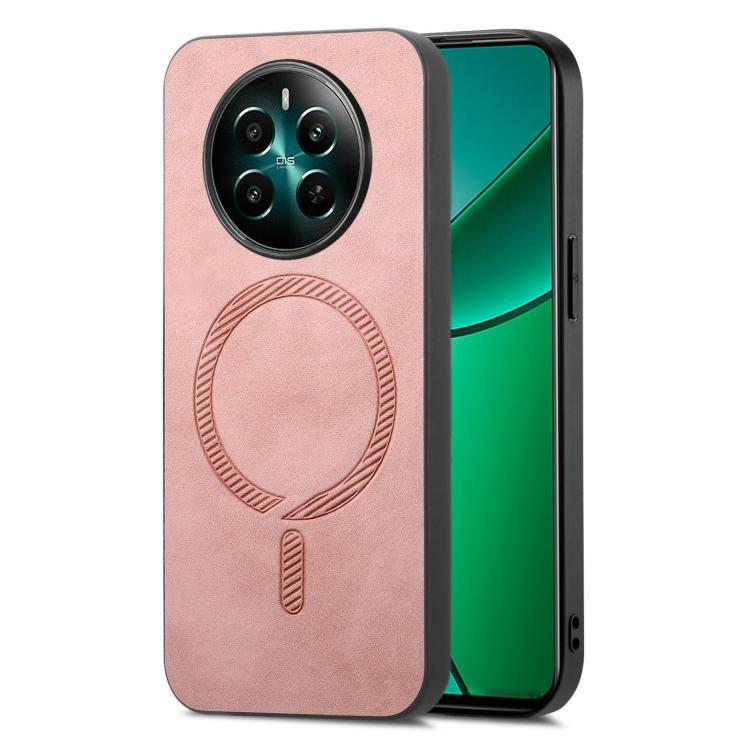 Retro MagSafe Magnetic PU Back Cover Phone Case, Compatible with Realme 12+ 5G