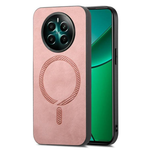 Retro MagSafe Magnetic PU Back Cover Phone Case, Compatible with Realme 12+ 5G