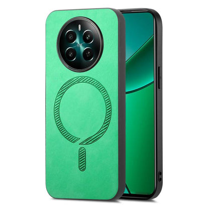 Retro MagSafe Magnetic PU Back Cover Phone Case, Compatible with Realme 12+ 5G